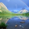 Rainbow Reflections, Swiftcurrent Lake, Glacier National Park, Montana