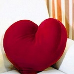 A heart shaped pillow.